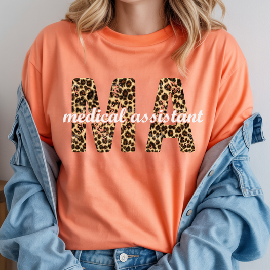 MA Medical Assistant Leopard DTF Transfer