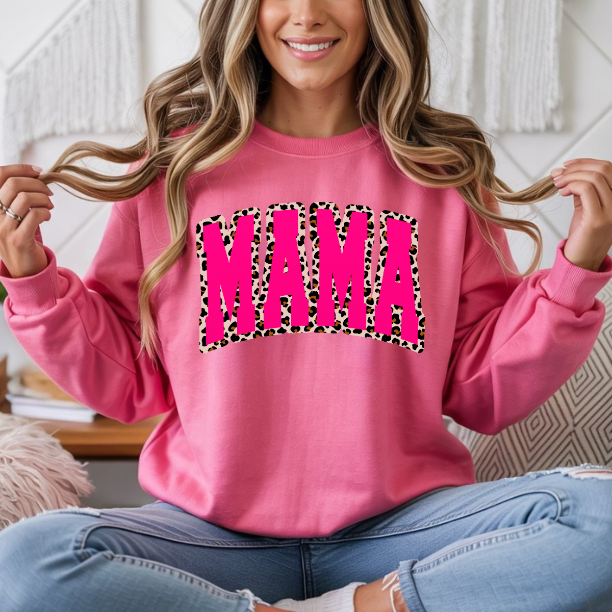 Mama Leopard Pink DTF Transfer