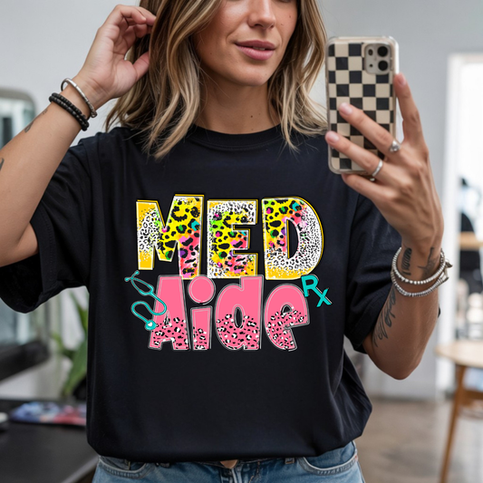 Med Aide Leopard DTF Transfer