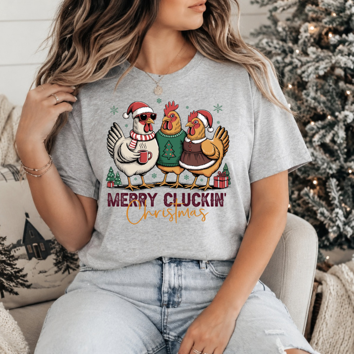 Merry Cluckin' Christmas DTF Transfer