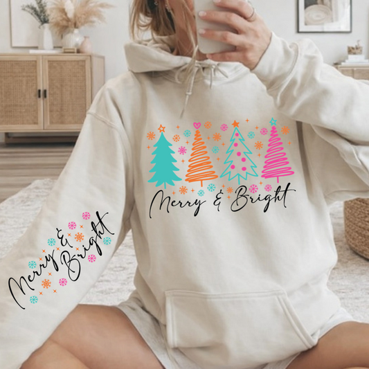 Merry & Bright Sketch DTF Transfer
