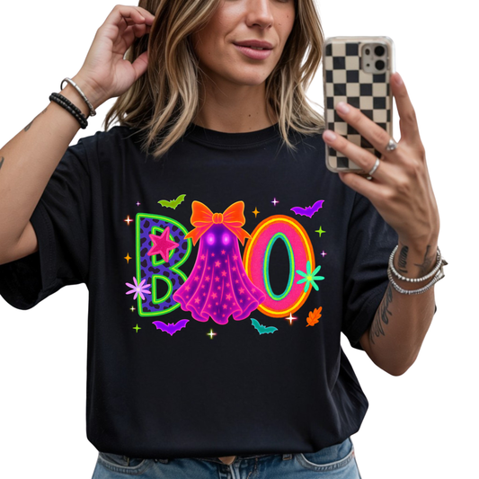 Neon Boo with Girl Ghost DTF Transfer