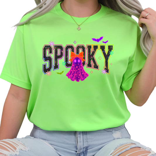 Neon Spooky with Girl Ghost DTF Transfer