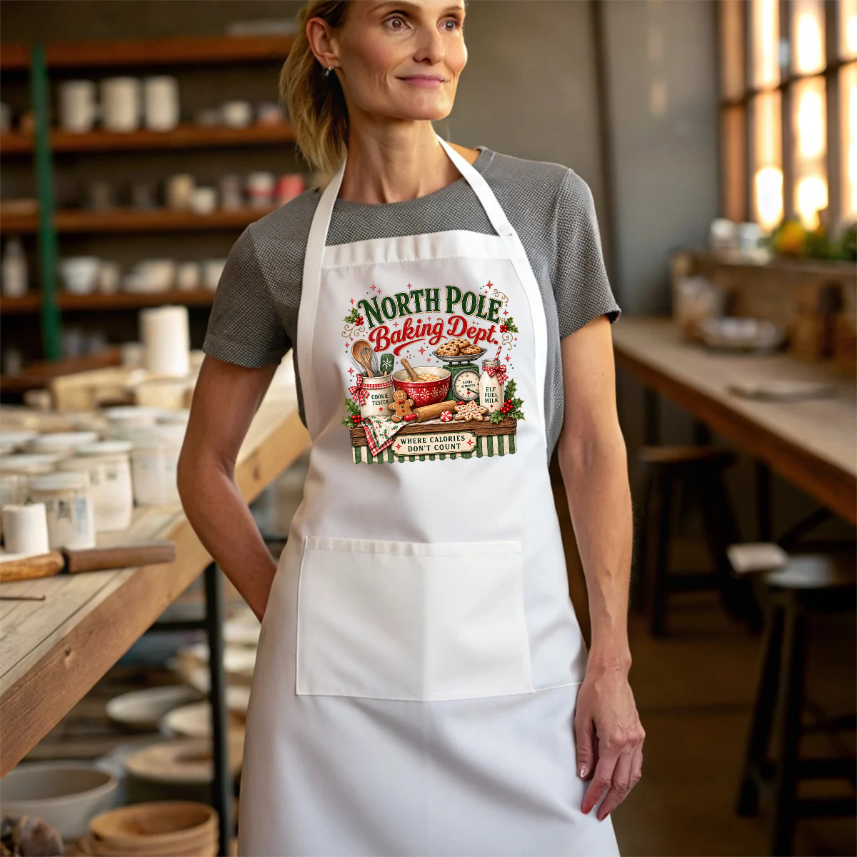 Holiday Baking Apron - North Pole Baking Dept