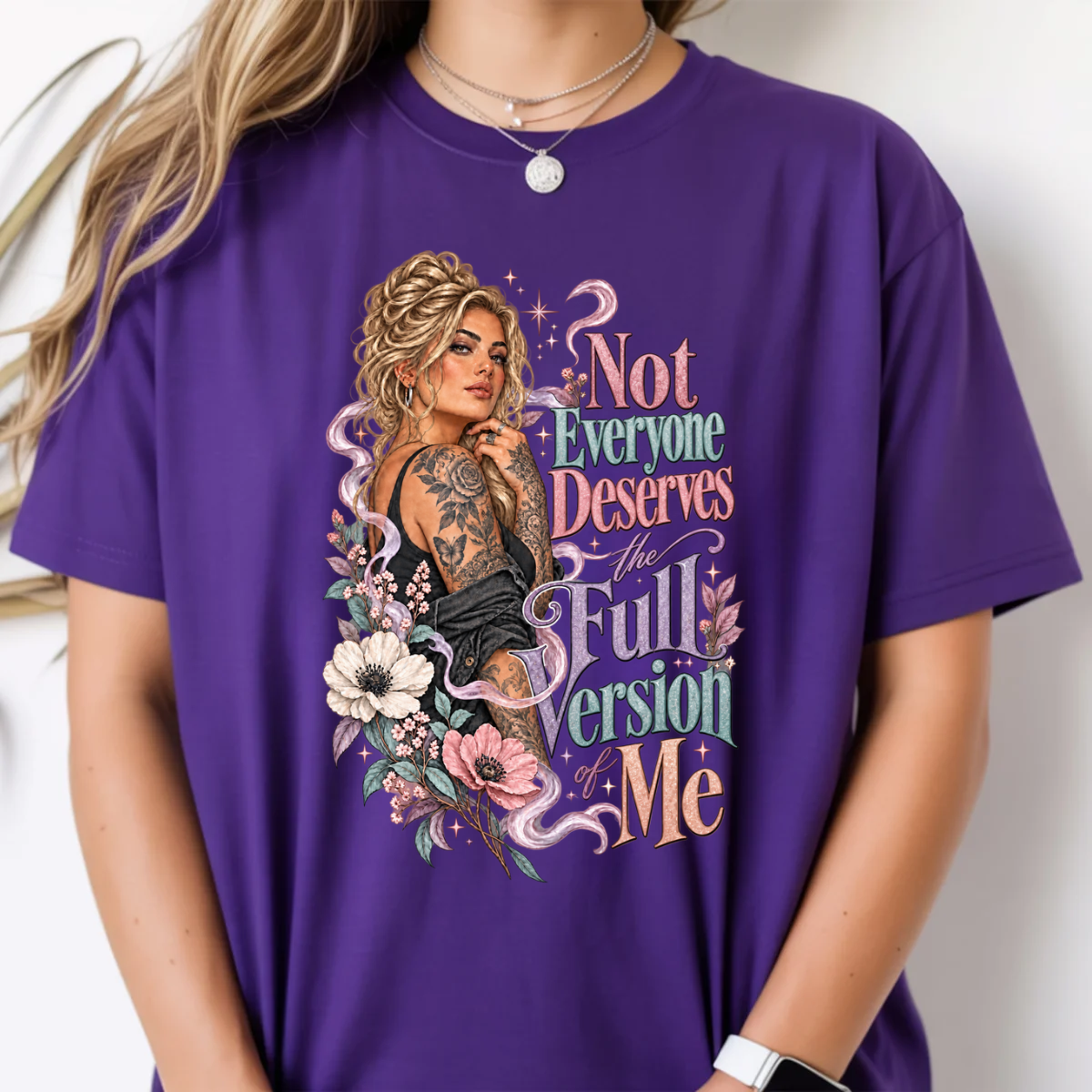 Not Everyone Deserves The Full Version Of Me Blond Pink DTF Transfer