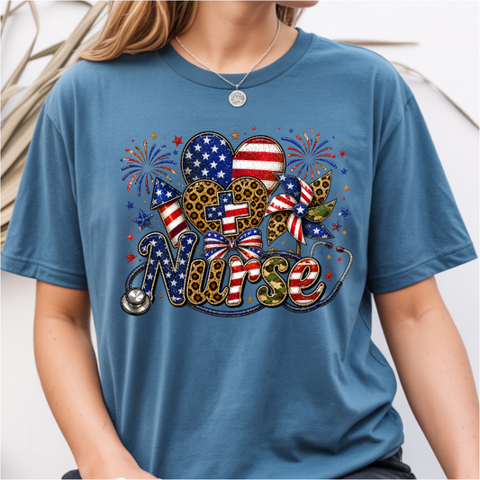 Nurse Patriotic DTF Transfer