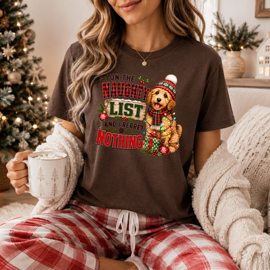 On The Naughty List and I Regret Nothing DTF Transfer