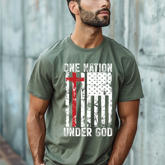 One Nation Under God Flag DTF Transfer