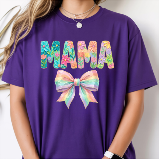 Pastel Floral Mama w/ Bow DTF Transfer