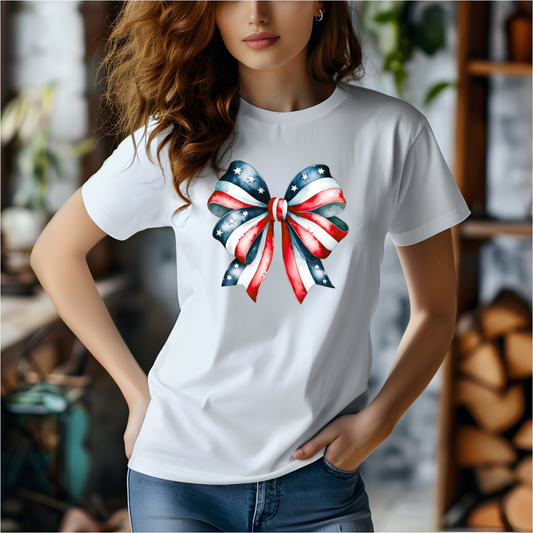 Patriotic Bow DTF Transfer