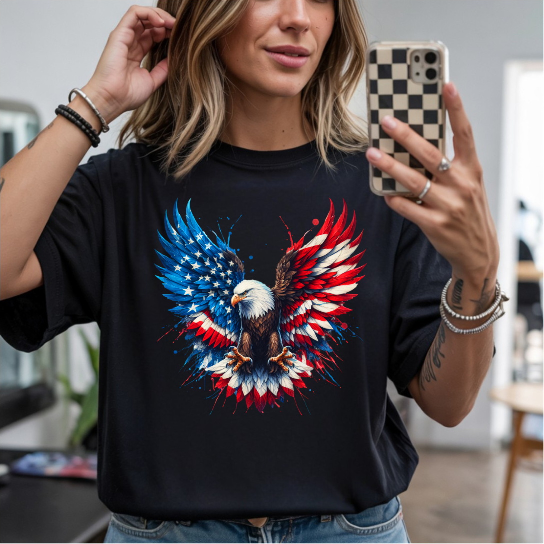 Patriotic American Eagle DTF Transfer