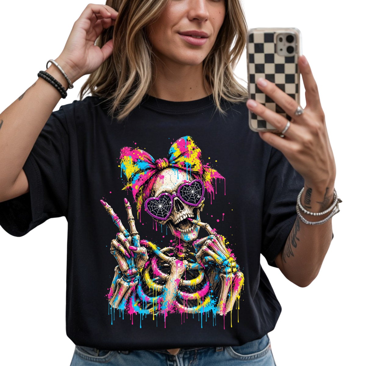 Peace Skeleton DTF Transfer