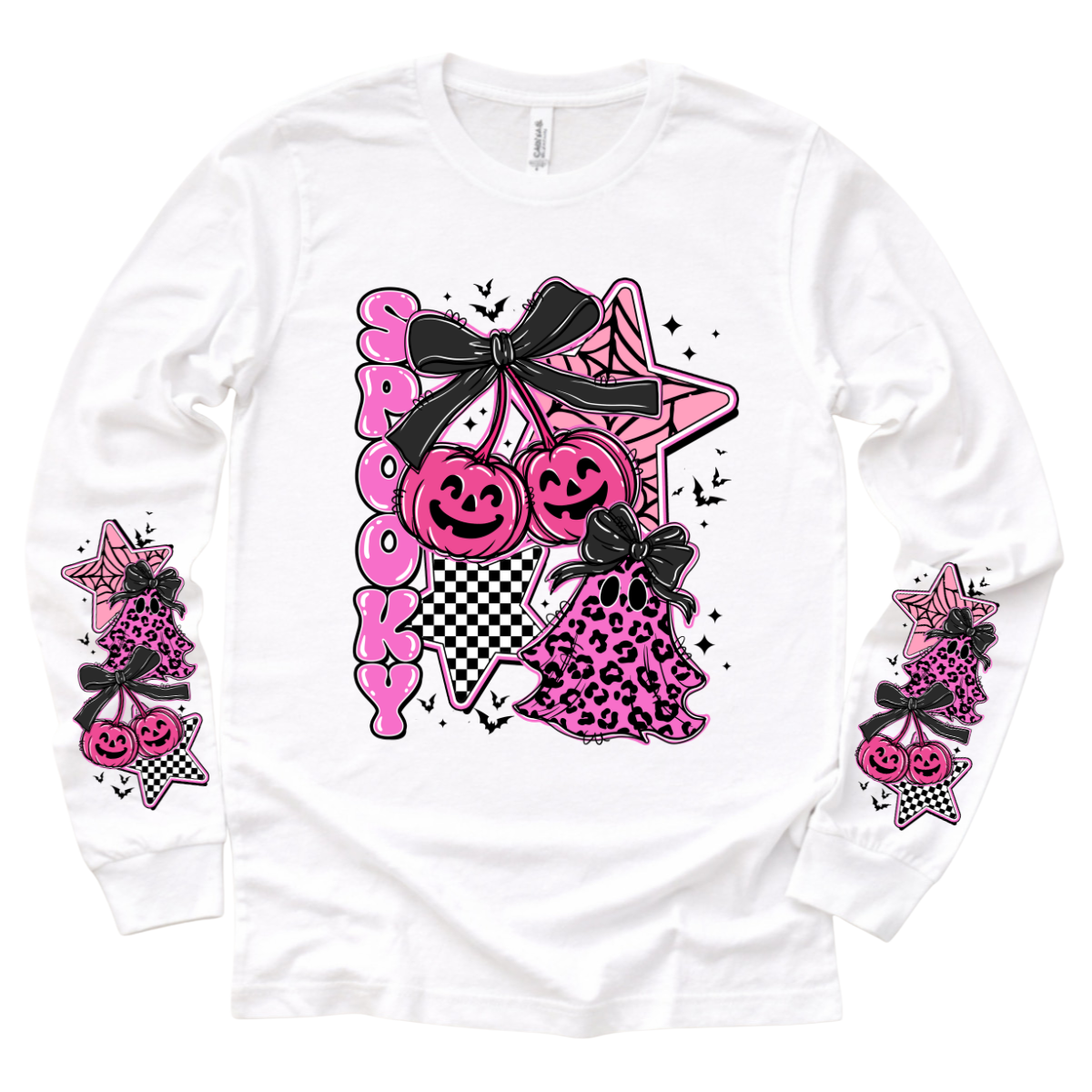 Pink Spooky Stars Cheetah Ghost DTF Transfer