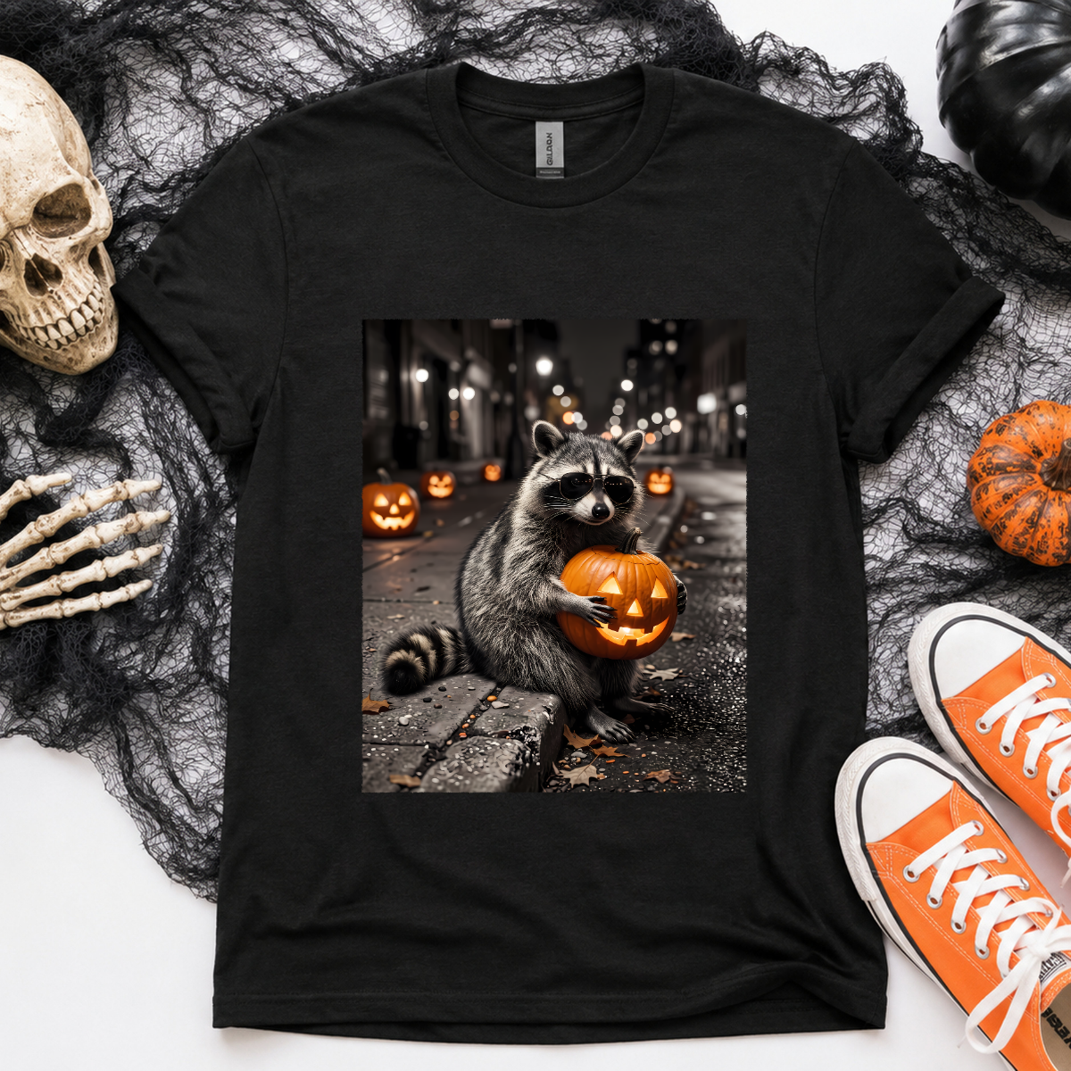 Pumpkin Raccoon DTF Transfer