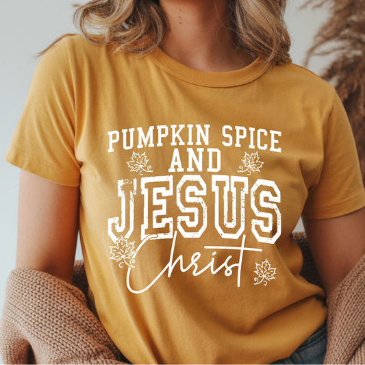 Pumpkin Spice and Jesus Christ DTF Transfer