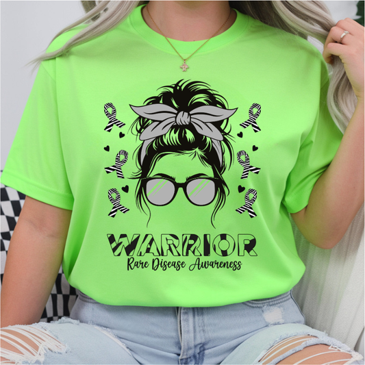 Rare Disease Warrior Messy Bun DTF Transfer