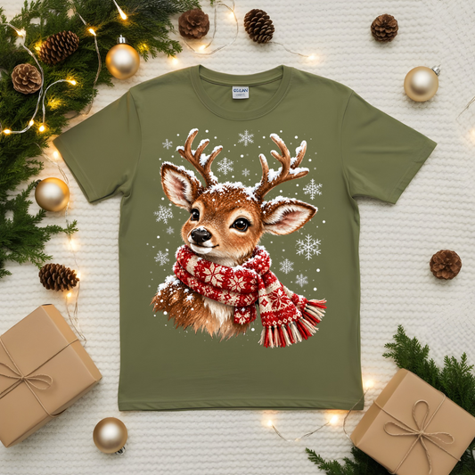 Reindeer Christmas Snowflakes DTF Transfer