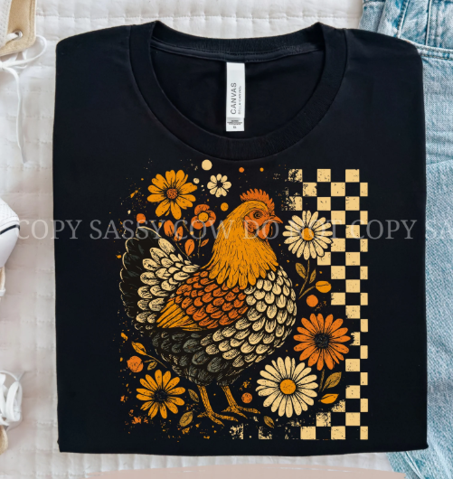 Design - Retro Checkered Chicken (Glitter)