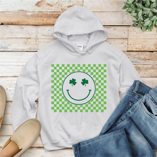 Retro Checkered Smiley St Patrick's Day DTF Transfer