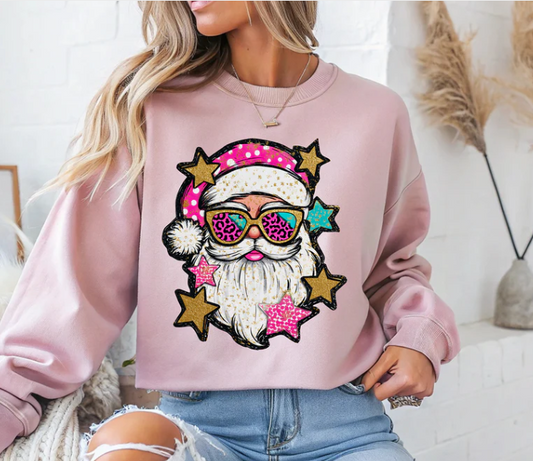 Design - Retro Glitter Santa (Not a Glitter Transfer)