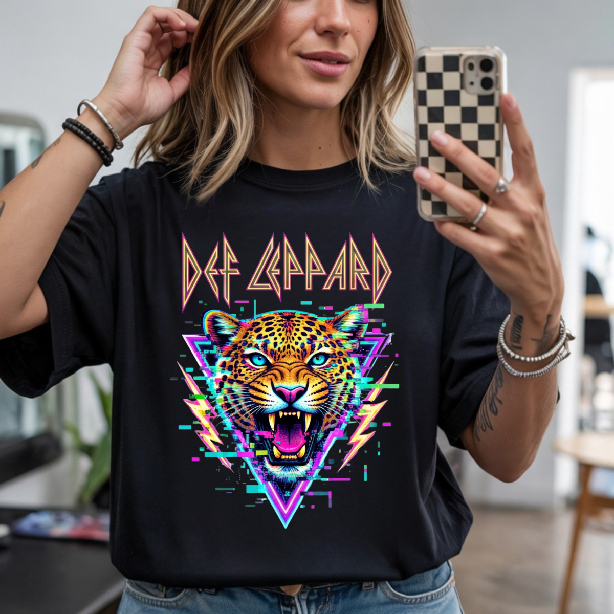 Rock and Roll Leopard DTF Transfer