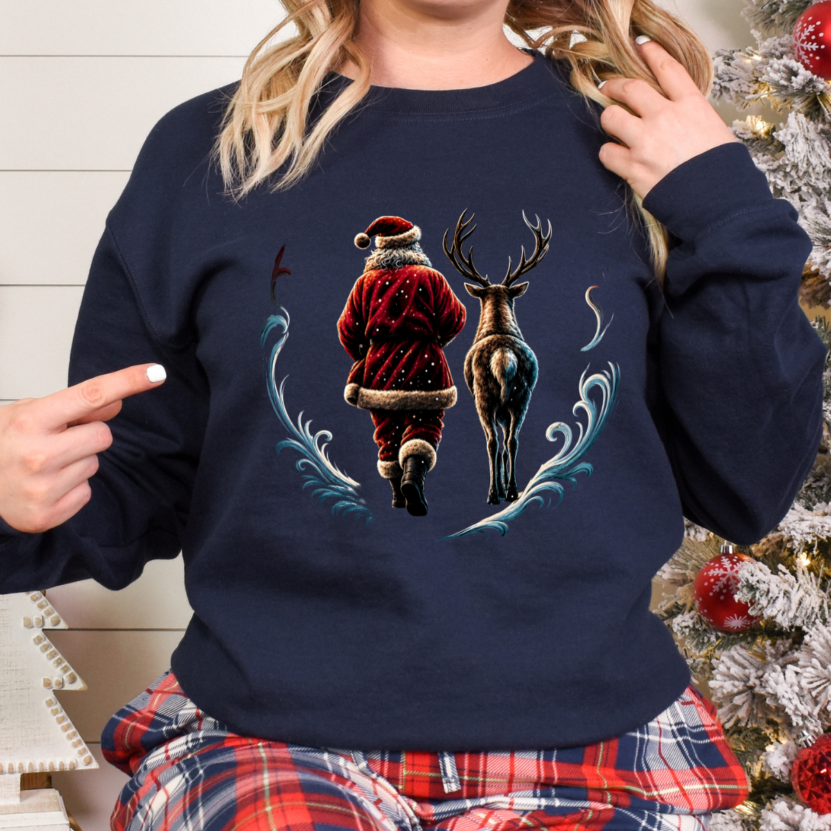 Santa Reindeer DTF Transfer