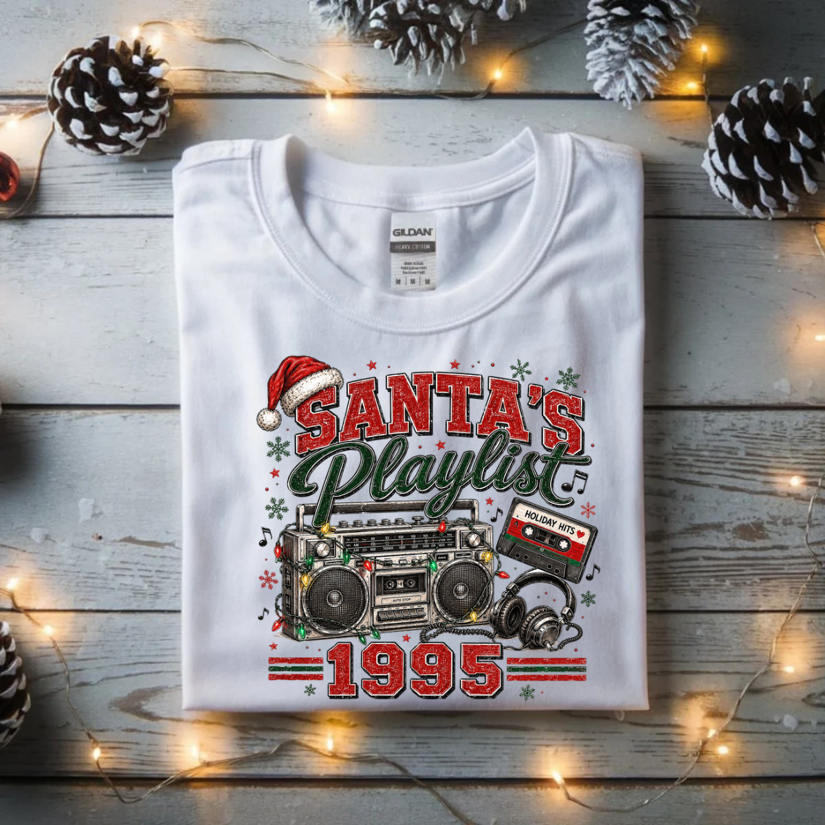 Santa's Playlist 1995 DTF Transfer