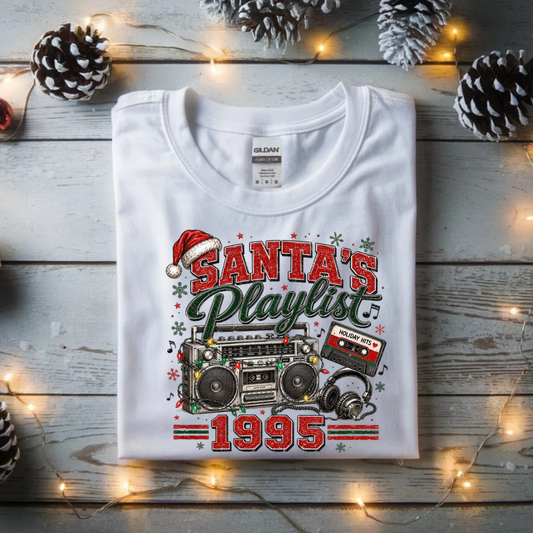 Santa's Playlist 1995 DTF Transfer