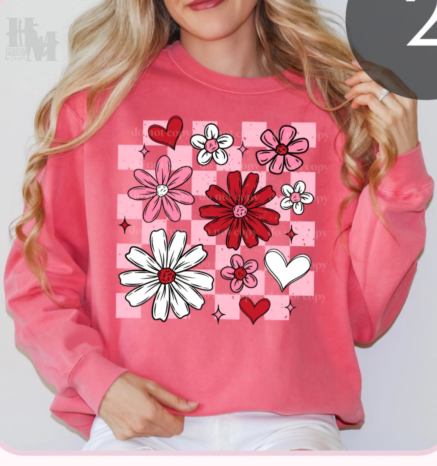 Design - Vday Florals Checkered