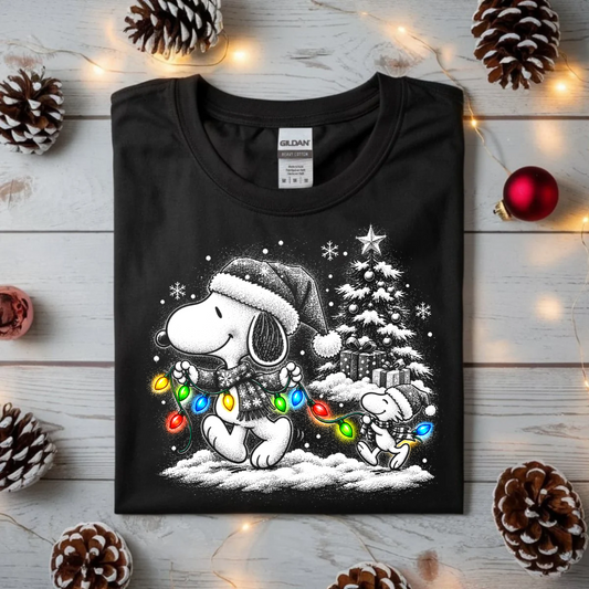 Snoopy Christmas Tree Lights DTF Transfer