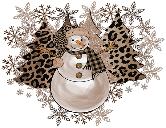 Design - Snowman Leopard Christmas Trees