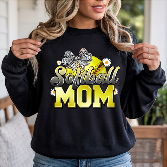 Softball Mom Bow DTF Transfer