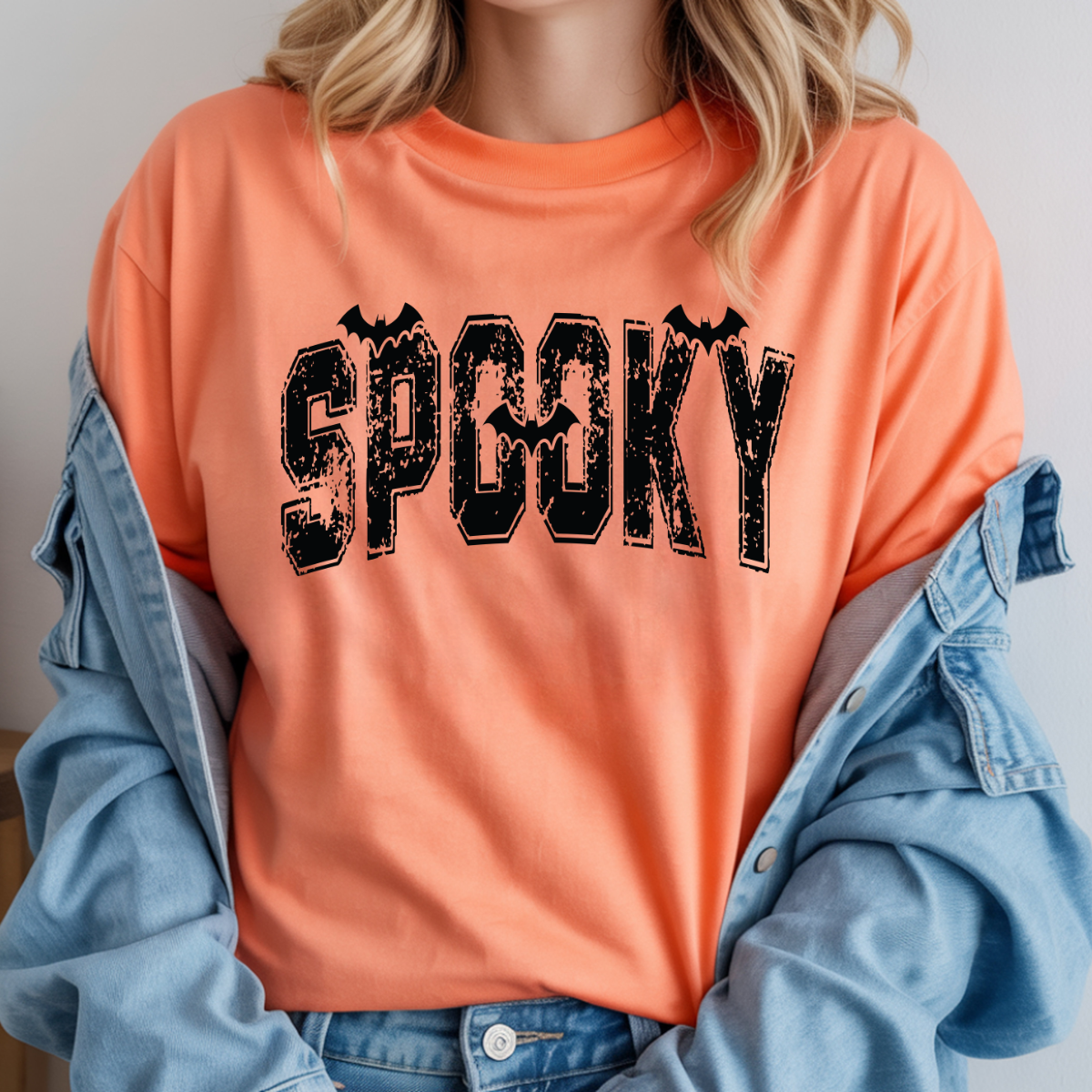 Spooky Black Distressed DTF Transfer