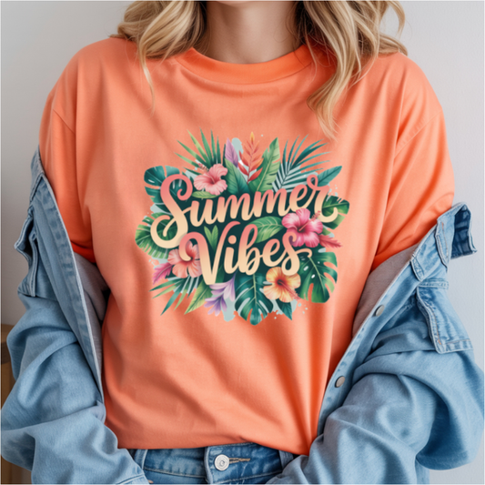 Summer Vibes Palm Leaf DTF Transfer