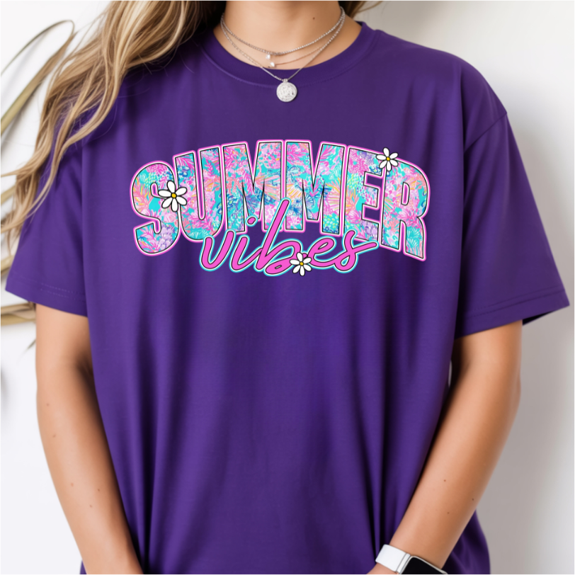 SUMMER Vibes Purple DTF Transfer
