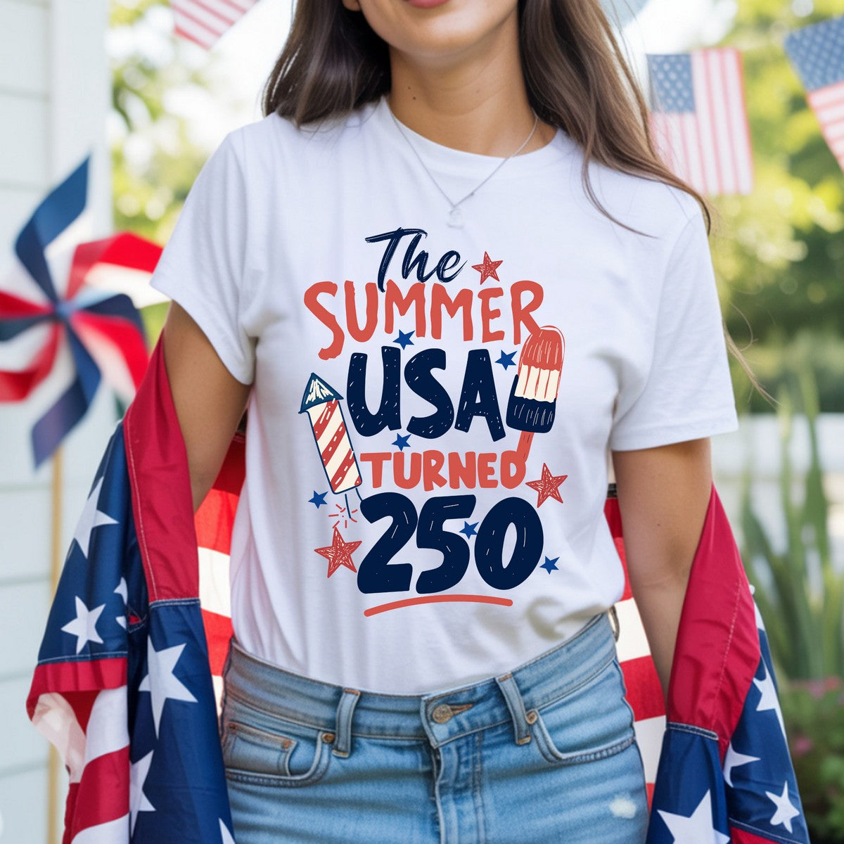 The Summer USA Turned 250 DTF Transfer