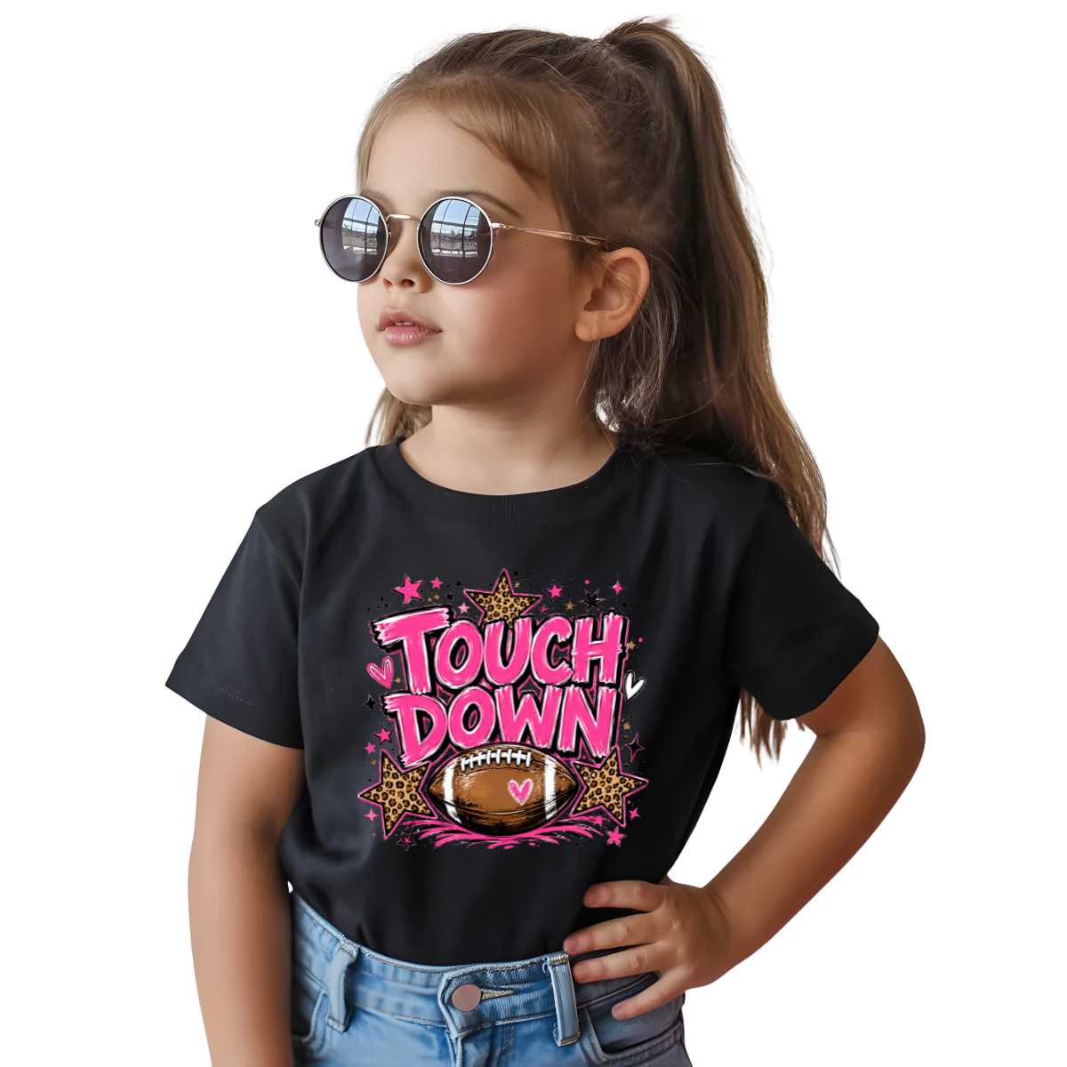 Touch Down Pink Leopard Girly DTF Transfer