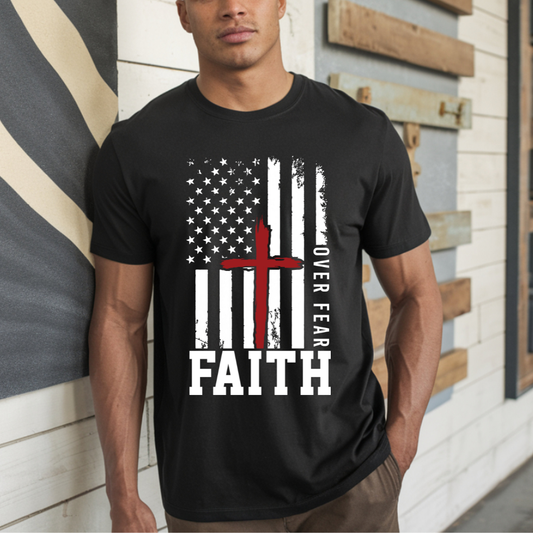 Faith Over Fear Flag DTF Transfer