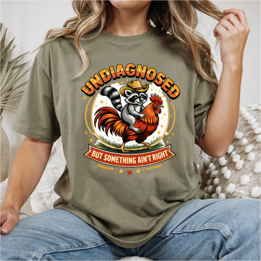 Undiagnosed Racoon Rooster DTF Transfer