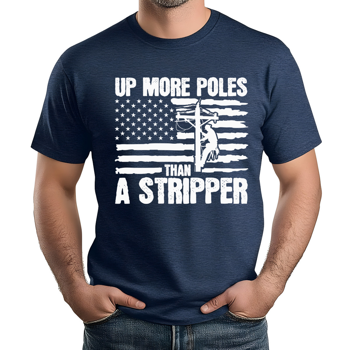 Up More Poles Than A Stripper #Lineman DTF Transfer