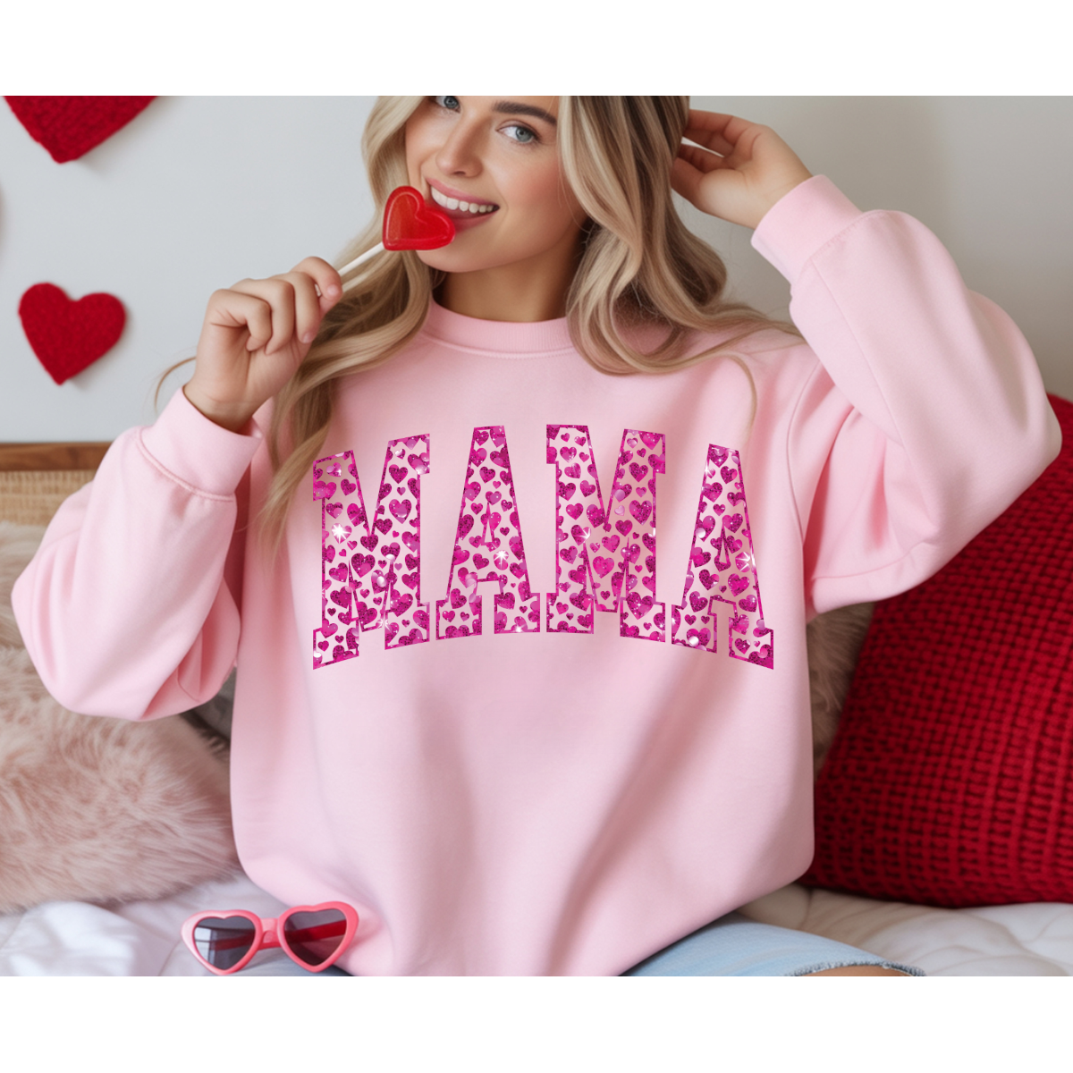 Valentine Heart Mama DTF Transfer