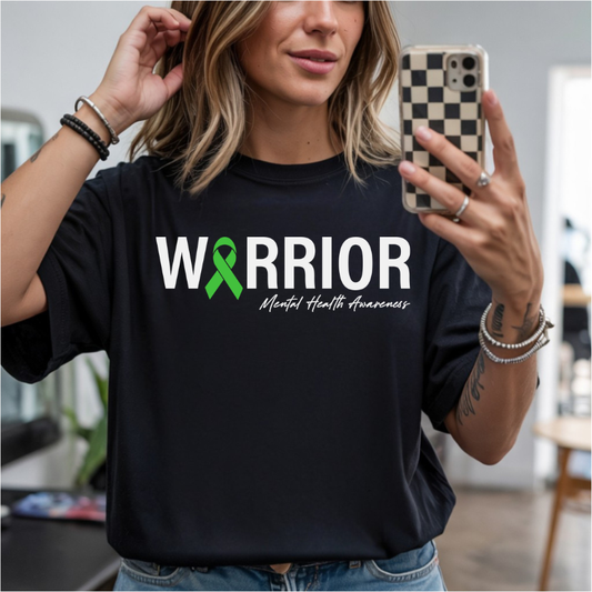 Warrior Mental Health Awareness Green Ribbon DTF Transfer