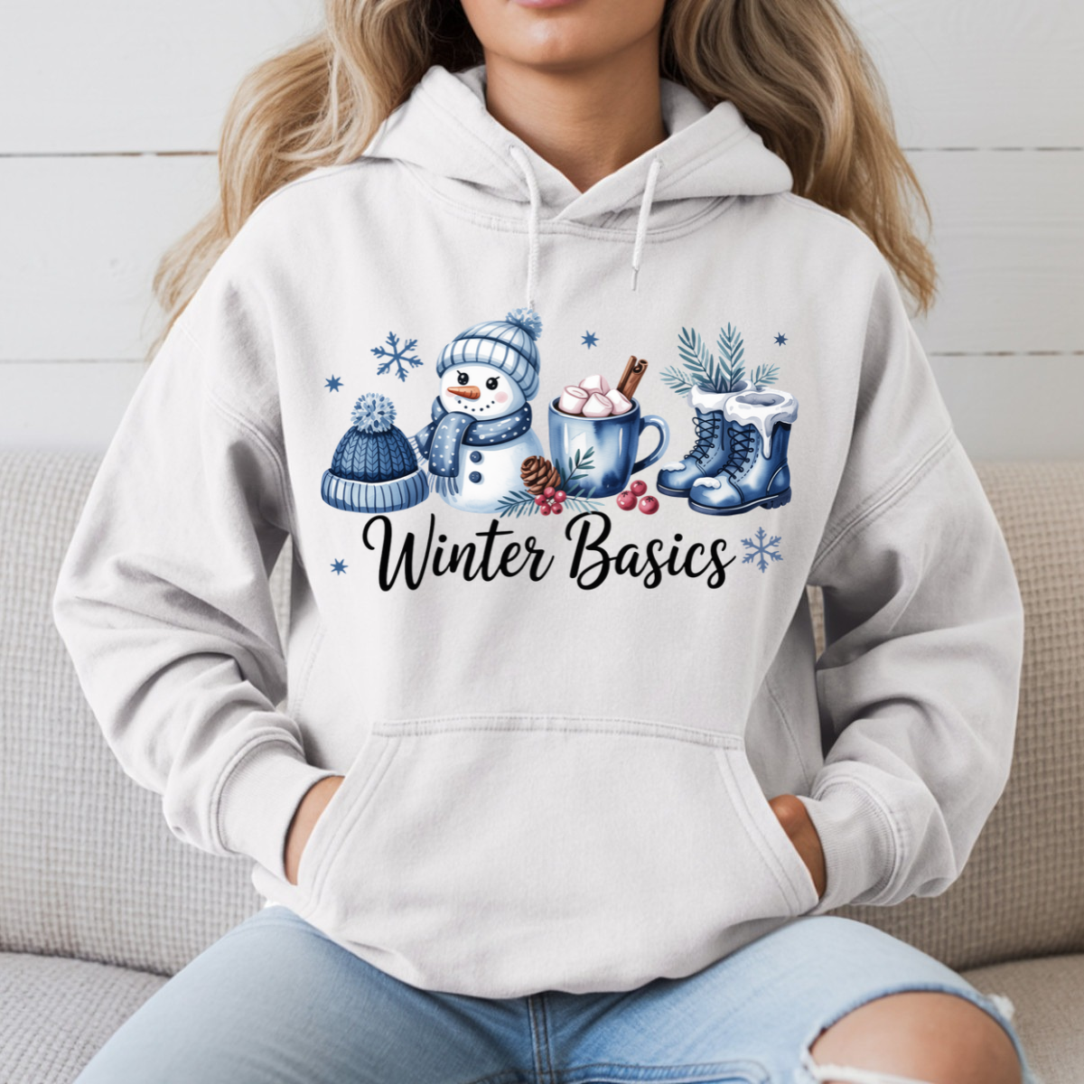 Winter Basics Blue DTF Transfer