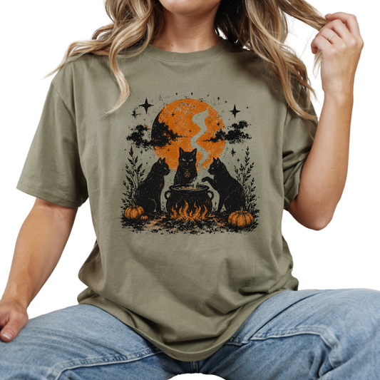 Witch Cat Coven Halloween DTF Transfer