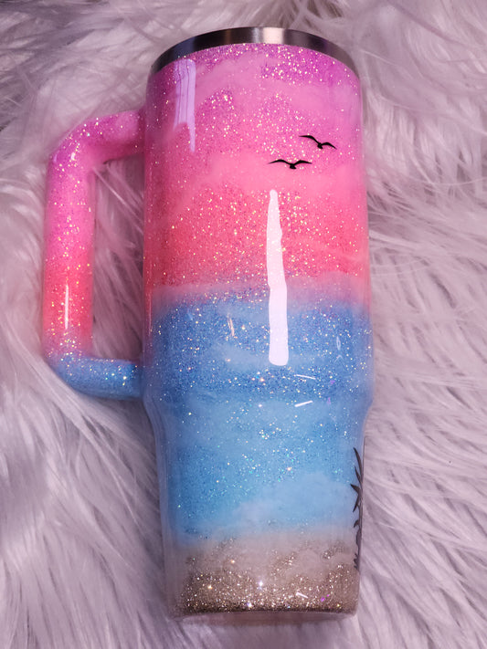 Custom Stanley Beach Sunset Tumbler